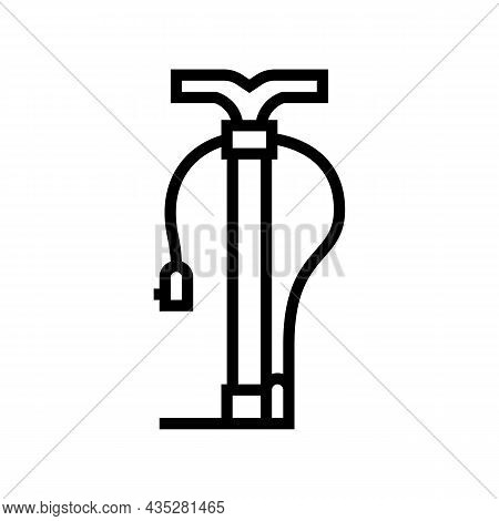 Pump Tool Line Icon Vector. Pump Tool Sign. Isolated Contour Symbol Black Illustration