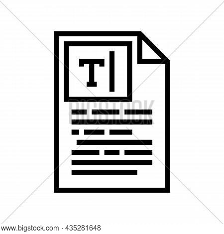 Copywriting Text Line Icon Vector. Copywriting Text Sign. Isolated Contour Symbol Black Illustration