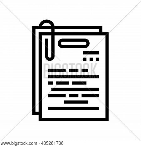 Note Paper List Line Icon Vector. Note Paper List Sign. Isolated Contour Symbol Black Illustration