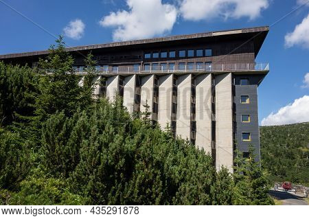 Krkonose, Czech Republic - August 20, 2020: Labska Bouda Building Which Has Been Used As A Hotel In 