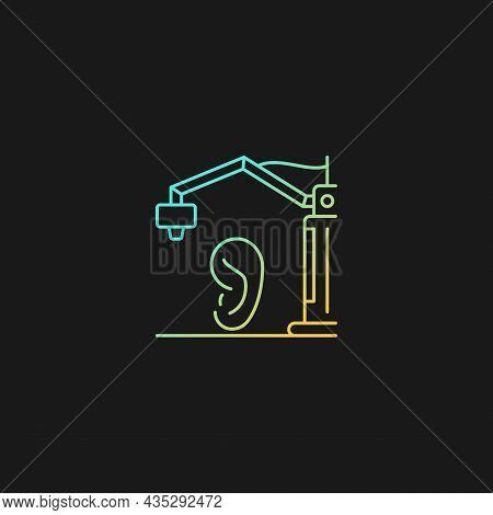 3d Printed Ear Gradient Vector Icon For Dark Theme. Artificial Human Ear. Bioprinting Method. Custom