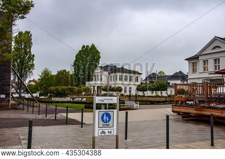 White Buildings That Are Part Of Health Resort In Bad Salzuflen Small And Famous Spa Town. Tourist P
