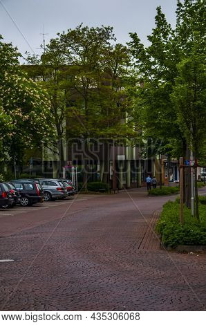 Street In The City Bad Salzuflen. Sightseeing Through The Center Of The Town. Peaceful Place. Bad Sa