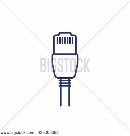 Ethernet Cable With A Plug, Line Icon