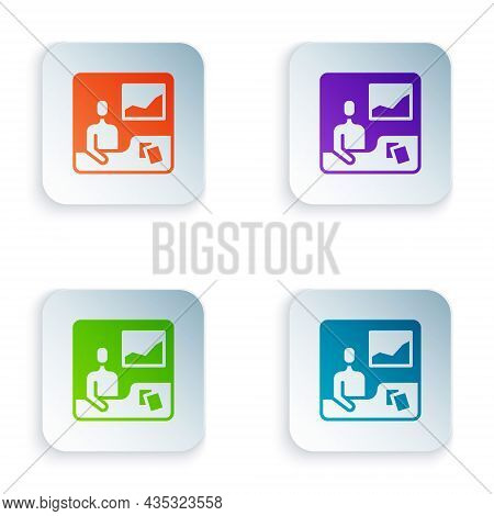 Color Trading Courses Icon Isolated On White Background. Distance Learning Finance Management, Buyin