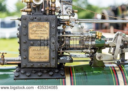 Honiton.devon.united Kingdom.july 2nd 2021.close Up Of The Whistle On A Restored Burrel  Traction En