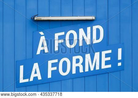 Vienne, France - June 7, 2020: Slogan Of Decathlon Company On A Wall. Decathlon Is A French Company 
