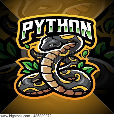 Python Esport Mascot Logo Design With Text