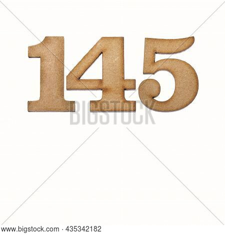 Number 145 - Piece Of Wood Isolated On White Background