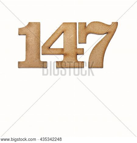 Number 147 - Piece Of Wood Isolated On White Background