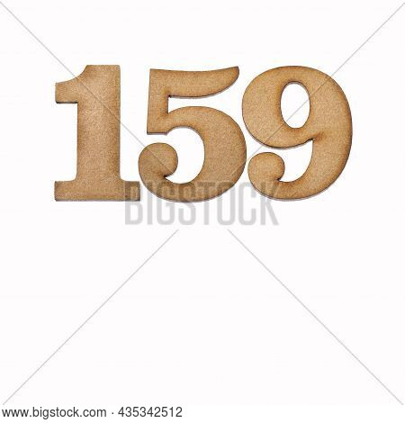Number 159 - Piece Of Wood Isolated On White Background