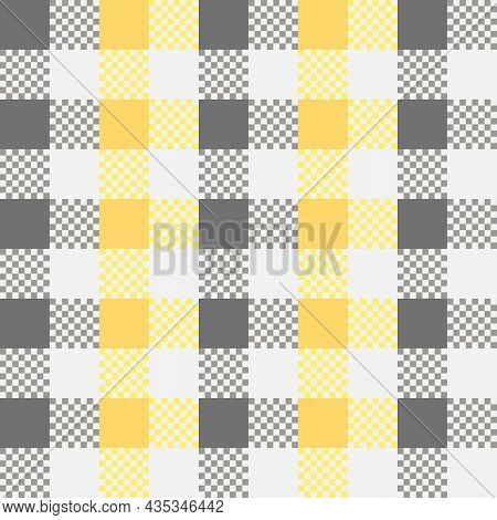 Simply Yellow And Grey Checkered Seamless Pattern. 
Seamless Pattern Design For Decorating, Wrapping