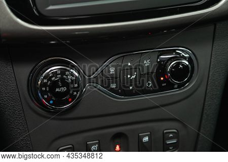 Novosibirsk, Russia - July 01, 2021:  Renault Sandero Stepway,  Conditioner And Air Flow Control In 