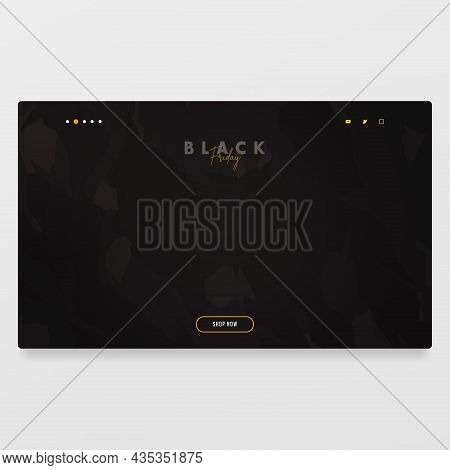 Abstract Background Landing Page Template Design For Black Friday Sale. Banner For Website, Interfac