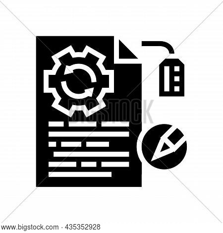 Brand Development Copywriting Glyph Icon Vector. Brand Development Copywriting Sign. Isolated Contou