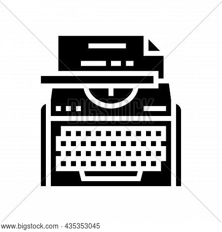 Typewriter Equipment Glyph Icon Vector. Typewriter Equipment Sign. Isolated Contour Symbol Black Ill
