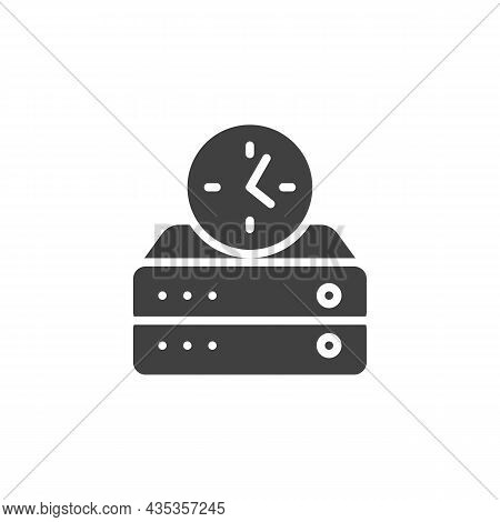 Real-time Data Vector Icon. Filled Flat Sign For Mobile Concept And Web Design. Data Timer Glyph Ico
