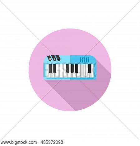 Flat Design Electornic Kids Piano. Vector Illustration