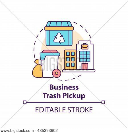 Business Trash Pickup Concept Icon. Waste Management Abstract Idea Thin Line Illustration. Commercia