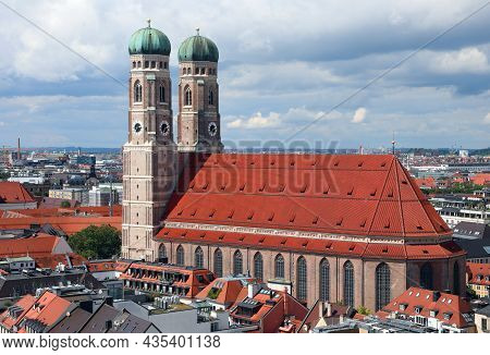 Frauenkirche The Cathedral Of Munich In Germany With Tow High Towers