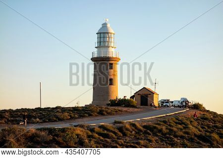 Exmouth, Western Australia - July 7, 2018: Old Vlamingh Head Precinct Lighthouse In Western Australi