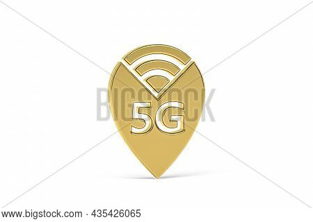 Golden 3d 5g Icon Isolated On White Background - 3d Render