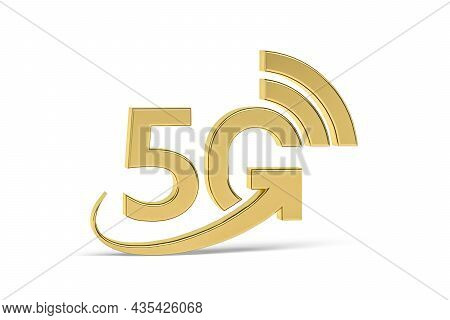 Golden 3d 5g Icon Isolated On White Background - 3d Render