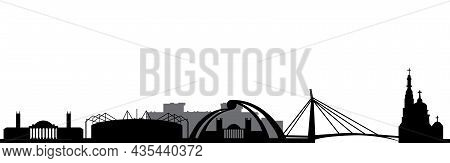 Illustration Of The City Skyline Dallas In Black And White