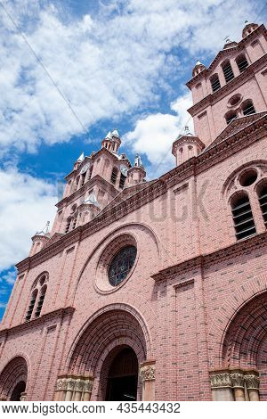Facade Of The Minor Basilica Of The Lord Of Miracles Located In In The Historic Center Of The City O