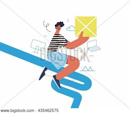 Startup Illustration. Concept Of Building New Business