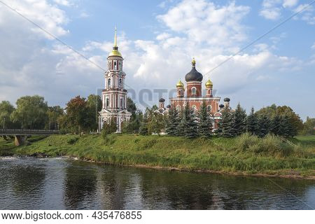 View Of The Resurrection Cathedral On A Sunny September Morning. Staraya Russa, Novgorod Region. Rus