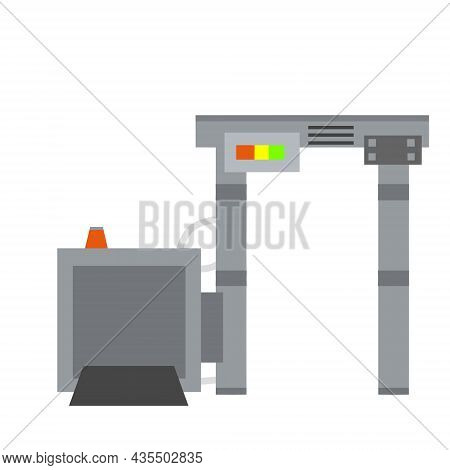 Metal Detector. Safety Frame. Checking Dangerous Items. Airport Counterterrorism Equipment. Modern T