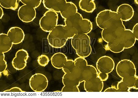 Amazing Creative Yellow Many Bio Unicellulars Digitally Made Background Or Texture Illustration