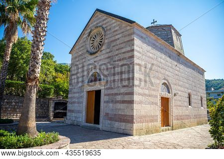 Podostrog, Budva, Montenegro - September 23, 2021: Territory Of Monastery Podmaine Or Podostrog, Bud