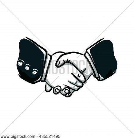 Illustration Of A Handshake On A White Background