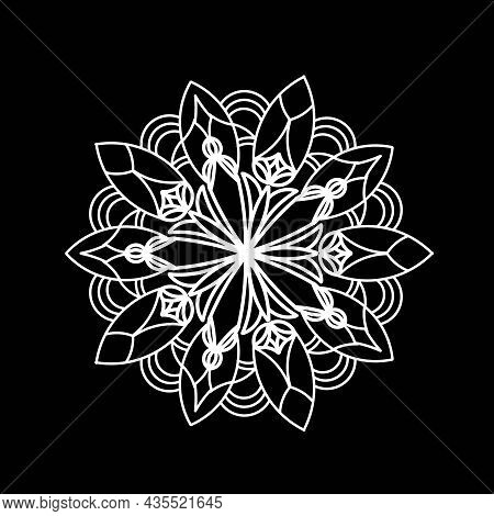 Simple Mandala Shapes For Coloring. Mandala Vector. Flower. Book Pages. Outline. Decorative Antique 