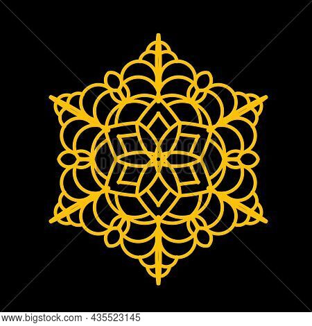 Simple Mandala Shapes For Coloring. Mandala Vector. Flower. Book Pages. Outline. Decorative Antique 