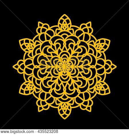 Simple Mandala Shapes For Coloring. Mandala Vector. Flower. Book Pages. Outline. Decorative Antique 
