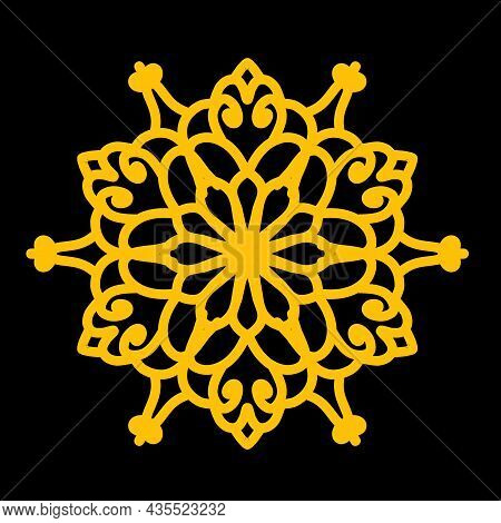 Simple Mandala Shapes For Coloring. Mandala Vector. Flower. Book Pages. Outline. Decorative Antique 