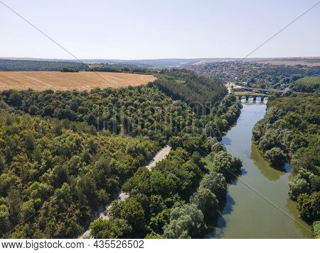 Aerial View Of Nineteenth-century Bridge Over The Yantra River, Known As The Kolyu Ficheto Bridge In