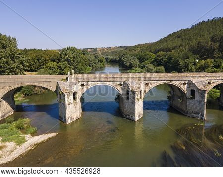 Aerial View Of Nineteenth-century Bridge Over The Yantra River, Known As The Kolyu Ficheto Bridge In