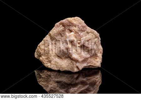 Macro Mineral Stone Hackmanite On A Black Background Close-up