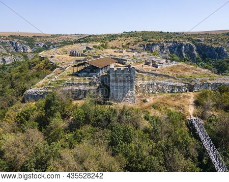 Aerial View Of Ruins Of Medieval Fortificated City Of Cherven From Period Of Second Bulgarian Empire