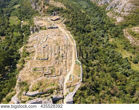Aerial View Of Ruins Of Medieval Fortificated City Of Cherven From Period Of Second Bulgarian Empire