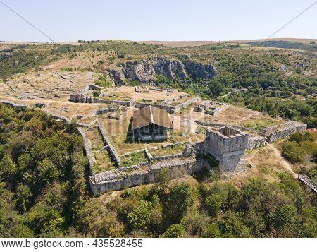 Aerial View Of Ruins Of Medieval Fortificated City Of Cherven From Period Of Second Bulgarian Empire