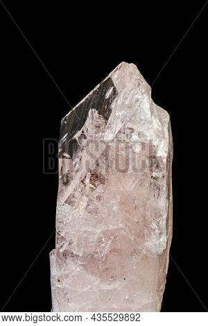 Macro Mineral Stone Danburite On A Black Background Close-up