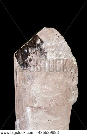 Macro Mineral Stone Danburite On A Black Background Close-up