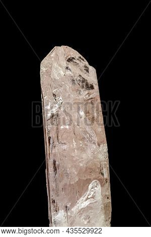Macro Mineral Stone Danburite On A Black Background Close-up