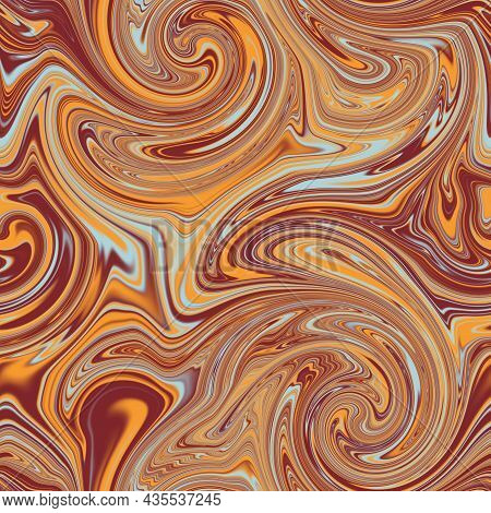 Seamless Twirly Swirly Abstract Liquid Marble Surface Pattern Design For Print