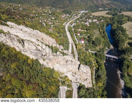 Aerial View Of Rock Formations Ritlite At Iskar River Gorge, Balkan Mountains, Bulgaria